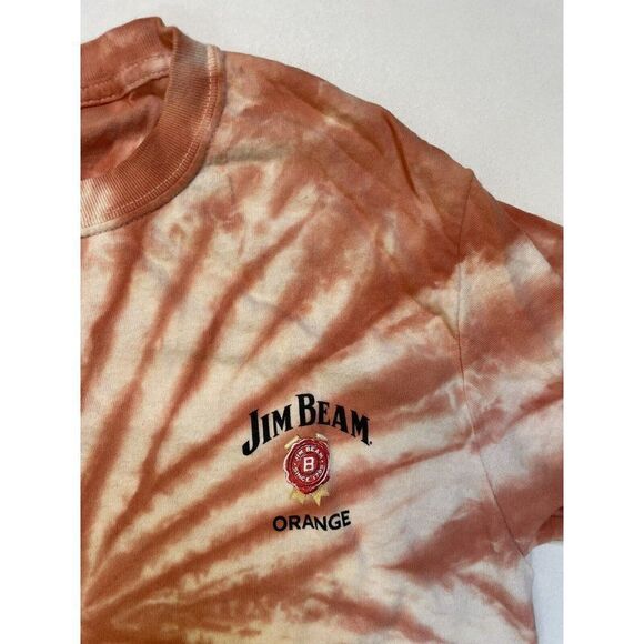 Jim Bean Orange Graphic T-shirt Women Small Orange Tie Dye Short Sleeve - Picture 2 of 5